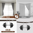 2 PACK 1” Diameter brown curtain rod Itself is 30 to 90 inch. 1 Pack Fits 30-84 inch Windows with Heavy Duty Adjustable brown curtain rods Splicing Metal Extra Long Curtain Rod