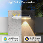 Solar Fence Lights Outdoor - 2700/4000/6000K 3 Modes, IP65 Waterproof Fence Solar Lights Outdoor, Fence Light Solar Powered for patio decor/Railing/Step and Wall - Unique Housewarming Gifts（8 Pack)