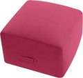 MeMoreCool Square Stuffed Pouf Ottoman Foot Rest, Floor Pouf Foot Stool with Foam Chunk Filling, Soft Stuffed Ottoman Footrest for Living Room
