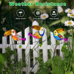 Decorative Garden Stakes,Set of 3 Toucan Stained Glass Metal Yard Art Outdoor,Waterproof Spring Garden Stakes Decorative for Lawn Patio Pathway