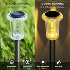 Solar Lights Outdoor 15 Pack Solar Pathway Lights LED Waterproof Stainless Steel Garden Stake for Yard, Outside, Walkway, Sidewalk, Driveway, Lawn (Warm White)