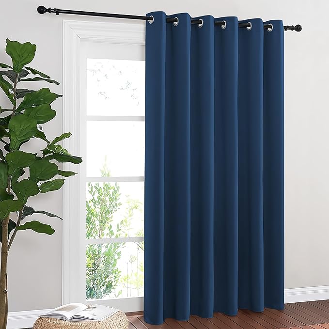 Blackout Sliding Door Curtains 84 Inch Length – W80 x L84, 1 Panel