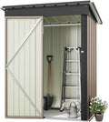 Storage Shed, 5 x 3 ft. Metal Utility Shed with Lockable Door, Brown