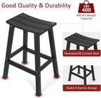 Stoog All-Weather Bar Stools Set of 2, 28" Height Outdoor Bar Stools with 400 lbs Weight Capacity, Low Maintenance, for Patio, Deck, Kitchen Counter, and Garden, Black
