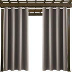 Water Proof Outside Curtains with Grommet Top for Porch, W52 x L120 Thermal Insulated Washable Outdoor Divider Drapes for Patio Gazebo Deck Pool Area Pergola Cabana (Taupe, 2 Panels)