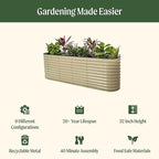 32" Extra Tall Raised Garden Bed Kits, 2 x 8 x 2.7ft Raised Planter Box Outdoor, 3.5 x 6.5 x 2.7ft Deep Root 9 in 1 Modular Metal Raised Beds for Gardening Vegetables Flowers Fruits -Terra Cotta
