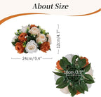 Artificial Flowers Terracotta Silk Rose Balls for Centerpieces, 3-in-1