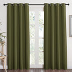 NICETOWN Blackout Curtain Blind Window Panel - (Olive Green Color) Home Decor Window Treatment Drape Modern Design Drapery for Patio Door Room, 52Wx84L,1 Panel