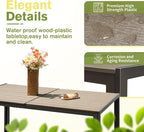 Homall Patio Dining Set 7 Pieces Outdoor Furniture with Large Table and 6 Textilene Chairs for Porch, Poolside, Yard and Garden, Brown