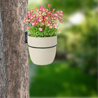 6 Pack 4 Inch Wall Flower Pot Holder Ring Plant Hanger, Metal Planter Hooks Wall Mounted Bracket Heavy Duty for Outdoor Indoor