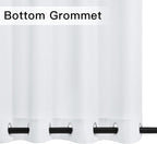 NICETOWN Canvas Outdoor Curtains for Patio Waterproof 2 Panels, Thermal Insulated Silver Rustproof Grommet Top & Bottom Privacy Windproof Outdoor Curtains/Drapes for Cabana, W55'' by L95'', White
