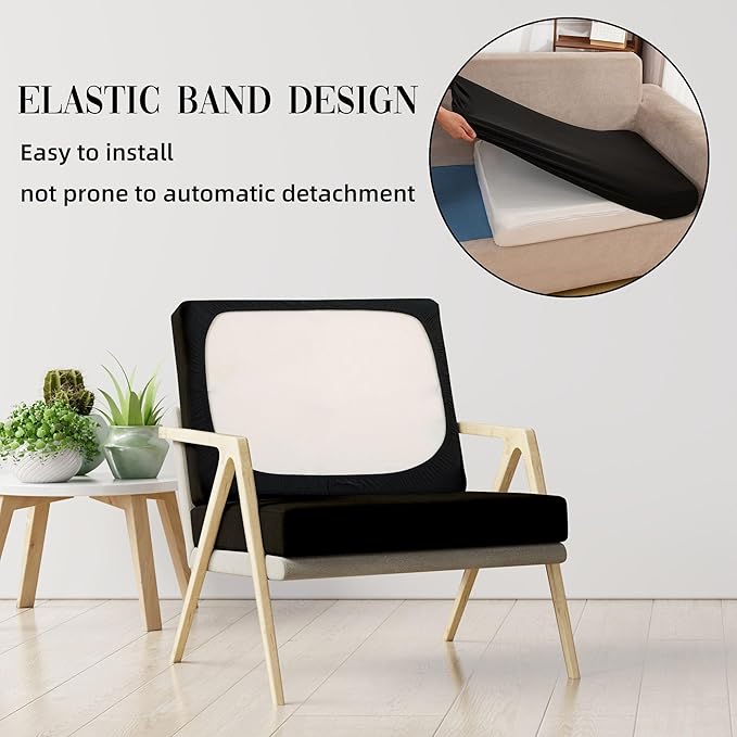 Cushion Covers, Stretch Patio Set, 4 to 14 Pieces, Black