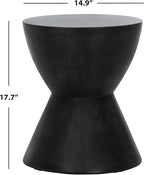 Safavieh Outdoor Athena Black Modern Concrete Round Accent Table