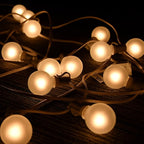 String Lights 25 Ft Frosted Globe G40 Bulbs, Warm White, Waterproof