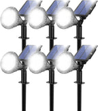 Solar Spot Lights for Outside, 21 LED Outdoor Solar Lights for Yard, 6 Pack Solar Spotlights Waterproof Auto On/Off for Landscape, Wall, Garden, Pool, Tree, Pathway and Driveway(White)