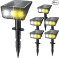 Solar spot Lights Outdoor IP65 Waterproof Solar spotlights 3 Lighting Modes Tree Lights for Outdoor Yard Garden Auto On/Off Wall Lights for Walkway Driveway Garage 6 Pack (Warm White