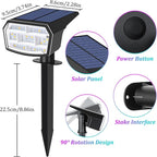 Sucolite 6-Pack Solar Spot Lights Outdoor Waterproof IP65, 3 Lighting Modes 2-in-1 Solar Landscape Spotlights for Yard, 59 LED Solar Powered Wall Lights for Garden Pathway Driveway Walkway, Multicolor