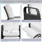 ART TO REAL Outdoor Recliner, Automatic Adjustable Wicker Lounge Recliner Chair with 5.12'' Thicken Cushion, All Weather Aluminum Frame, Brown Wicker + Beige Cushion