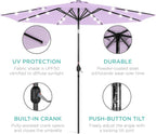 Best Choice Products 10ft Solar Polyester LED Lighted Patio Umbrella w/Tilt Adjustment and UV-Resistant Fabric