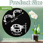 OJYUDD 200 Pcs White Plant Support Garden Clips,Secured Plastic Plant Clip,Tomato Vine Clips,Climbing Plant Support Clips for Flower Vine Twine Orchid