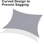 LOVE STORY Custom Size 8'x9' Silver Grey Sun Shade Sail Rectangle UV Block Canopy Patio Sail Sunshades Fabric for Outdoor Garden Carport (We Make Custom Size)