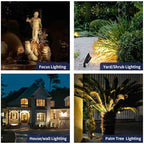Gardenreet Black Brass Low Voltage Landscape Spotlights(6-Pack) Kit 12V LED with 100 Feet Wire and 30Pack Connectors for Outdoor Yard Garden Patio Without Transformer