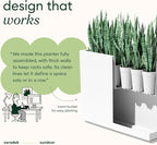 Veradek Block Series Span Plastic Planter - Tall Rectangular Planter for Indoor or Outdoor Patio/Porch, White, 24.25 in Height, 12 in Width, 30 in Length