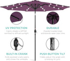 Best Choice Products 10ft Solar Polyester LED Lighted Patio Umbrella w/Tilt Adjustment and UV-Resistant Fabric
