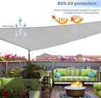 E&K Sunrise 24' x 24' x 24' Sun Shade Sail Triangle Canopy Shade Cover UV Block for Patio Backyard Garden Outdoor (Light Gray)