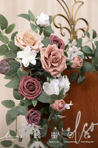 Artificial Greenery Floral Swag Set of 2, Dusty Rose/Mauve Silk Wedding Decor