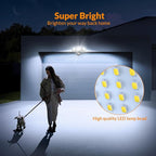 LEPOWER 1600LM LED Solar Security Lights Motion Outdoor, 5500K White Light, IP65 Waterproof Outdoor Flood Solar Light for Yard, Garage（Black）