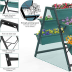 Outvita Green Raised Garden Planter Bed, Tiered Planter Stand with 5 Boxes, Vertical Raised Garden Bed for Herbs, Flowers, Vegetables in Patio Balcony Indoor Outdoor
