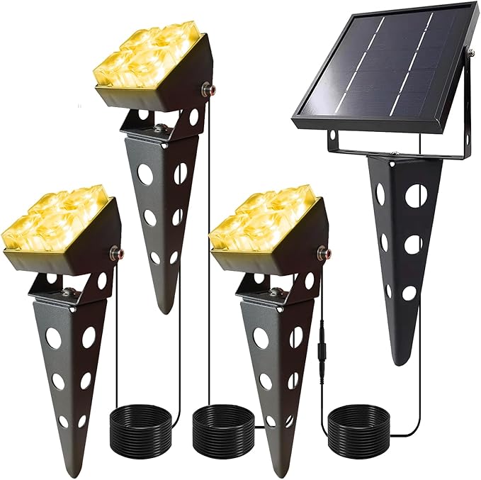 Solar Spotlights Outdoor Waterproof IP65 Landscape Spot – White, 42ft