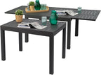 Kozyard Villa Expandable Patio Dining Table - Adjustable, Aluminum Outdoor Furniture for 4-6 Person, Perfect for Backyard, Porch, Deck, Garden - Dark Grey, 43"- 86"