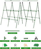 4 Pack Cucumber Trellis, Garden Trellis for Climbing Plants Outdoor, A-Frame Cucumber Trellis for Raised Bed, Plant Grow Support for Tomato, Squash, Vegetable, Flower(33"x47"x4Pcs)