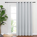 NICETOWN Patio Door Curtain Vertical Blinds, Reduce Sunlight Grommet Top Room Divider Curtain Panel Screen Partitions for Furniture Protecting (Greyish White, 80 inches Wide x 84 inches Long)