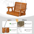 Porch Swing for 1 in Brown Pine, 440 lb Capacity, Adjustable Chains