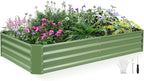 INNO STAGE Galvanized Raised Garden Bed Kit, 6x3x1FT Metal Raised Garden Beds for Vegetables, Rust-Resistant & Easy Assembly, Outdoor Raised Beds for Gardening, Flowers, Herbs (Green)
