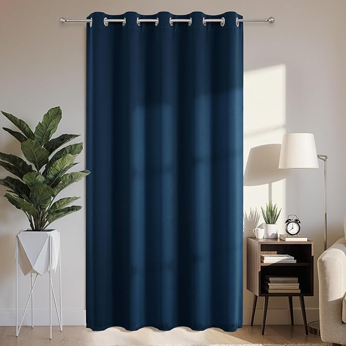 Blackout Patio Sliding Door Curtains – Navy Blue, 70Wx96L, 1 Panel