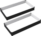 8x4x1ft(2 Pack) Raised Garden Beds Outdoor Kit, No Support Rod, Metal Raised Garden Beds for Vegetables,Fruits,Herb,Flower,Black