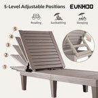 Outdoor Lounge Chaise, Adjustable Pool Lounge Chairs with 5 Positions Backrest, Waterproof Sun Loungers for Garden Pool Beach Patio Deck Sunbathing Set of 4