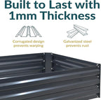 Sunnydaze 11.75" H Raised Metal Garden Bed - Galvanized Raised Garden Bed Outdoor for Vegetables and Flowers - Dark Gray - 4' x 3' Rectangle