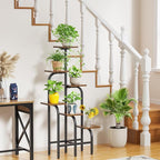 6 Tier Plant Stand Indoor, Plant Shelf for Multiple Plants, Flower Pot Holder Shelf, Planter Display Rack for Patio Garden Balcony Living Room Bedroom Decor, Rustic Brown