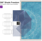 PURPLE LEAF Patio Umbrella 8' X 8' Rectangle Cantilever Umbrella Large Aluminum Outdoor Umbrellas with 360-degree Rotation & UPF40+ Premium Fabric for Deck Pool Garden Yard, Ocean Slate