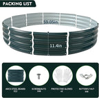 Galvanized Raised Garden Bed for Gardening - 5x5x1ft Large Thickened Metal Planter Box Outdoor for Vegetables, Flowers,Herbs,Above Ground Garden Containers Round,Green
