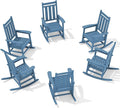 Oversized Outdoor Rocking Chair Set of 6 – Blue