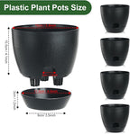 Self Watering Pots Set, 5 Pack 6 Inch Self Watering Pots for Indoor Outdoor Plants, Plastic Planter with Drainage Holes and Deep Reservoir for African Violet, Spider, Orchid