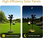 Solar Fairy Garden Stake Decorative Lantern Outdoor Waterproof, 2-Pack Solar Courtyard Lawn Decorative Lights,Outdoor Garden Statue Lights (Warm Lighting)