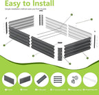 2PCS 6x3x1FT Galvanized Raised Garden Bed, Galvanized Planter Raised Garden Boxes Outdoor, Large Metal Raised Garden Beds for Vegetables-Grey
