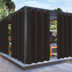 PureFit Outdoor Curtains for Patio Waterproof Weatherproof, UV Resistant Outside Curtains for Gazebo, Front Porch, Pergola, Sun Blocking Privacy Curtain, 52W x 95L inch, 1 Panel, Chocolate